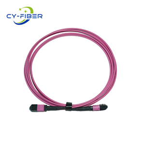 OM4 16 core MPO/MTP ®  UPC (Female Head) to MPO/MTP ®  UPC (female) multimode fiber optic jumper, polarity B