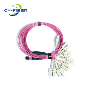 OM4 16 Cores MPO/MTP ® APC  to 8 SC Duplex UPC Multimode Branch Patch Cord, Polarity B